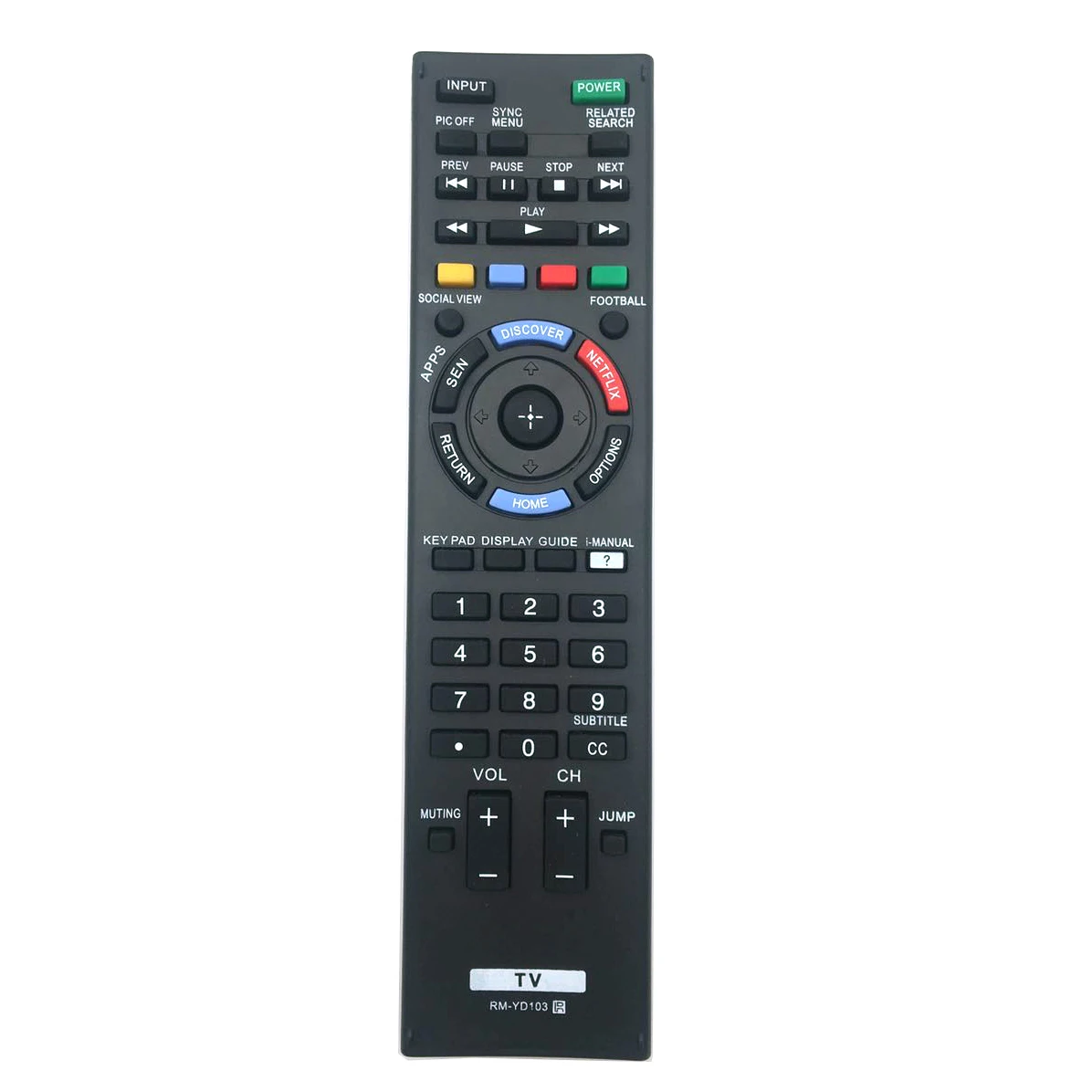 

RM-YD103 Remote Control For SONY Bravia LED HDTV KDL - 32W700B 40W580B 40W590B 40W600B 42W700B XBR-55X800B KDL60W630B2