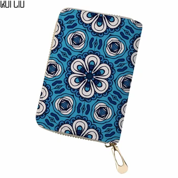 

Customized travel wallet Pochette Surprise Business Card retro flower Lattice cute card holder creditcard holder
