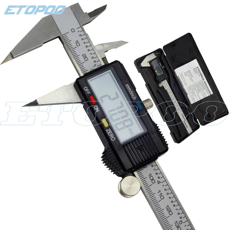 0-150mm 6 дюймов точек челюсти цифровой штангенциркуль с нониусом, микрометр большой ЖК-дисплей цифровой штангенциркуль с нониусом, с маленькой точки челюсти