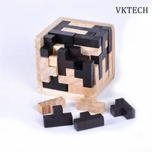 3D Puzzle Luban Interlocking Wooden Toys IQ Brain Teaser IQ Educational Toys for Children Cube Puzzles Brinquedos