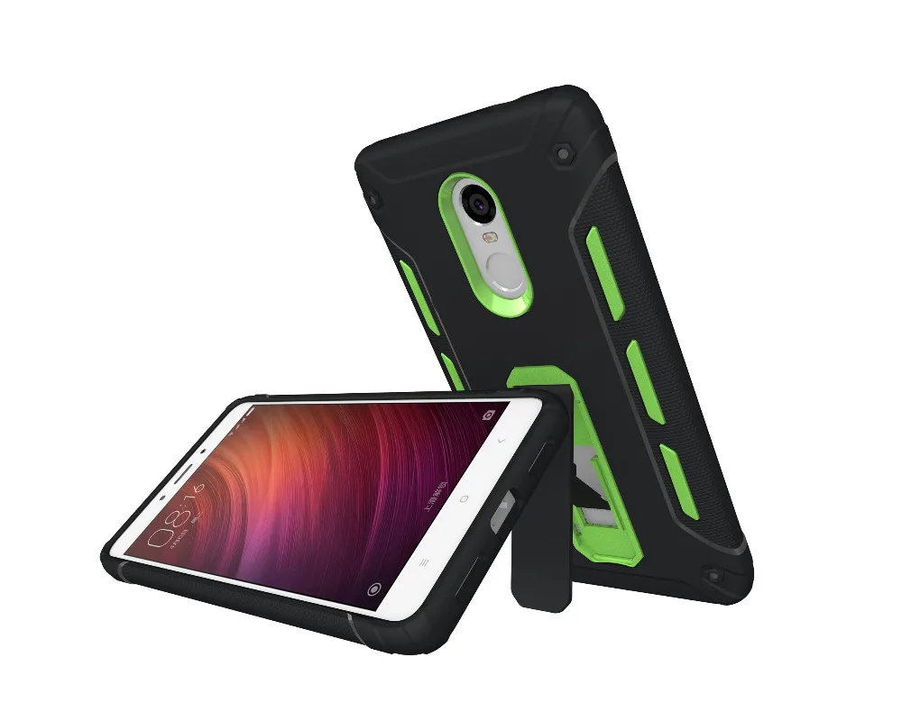 Redmi Note 4 Case Luxury 2 IN 1 Armor combinations stand Cover Case For