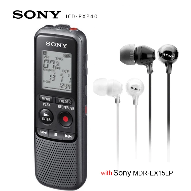Professional Sony ICD PX240 4GB Digital Voice Recorder with Built In