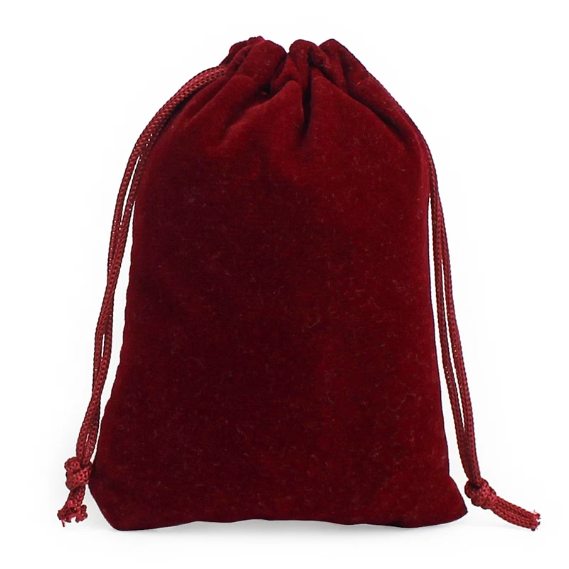 Red wine 50 шт./лот бархатный мешок с кулиской 5x7/7x9/9x12/10x15 см мешочки небольшой размер ювелирных изделий подарок дисплей упаковка сумки может быть настроен - Цвет: Red wine