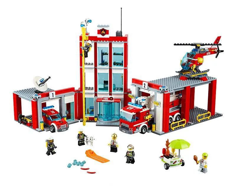 

Model Building Blocks toys 10831 958pcs City Fire Station compatible with city Series 60110 Educational DIY toys & hobbies