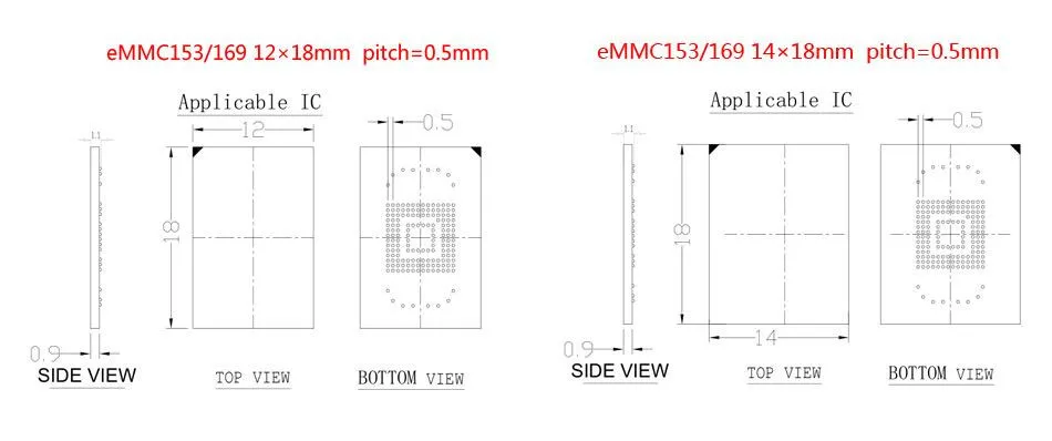 EMMC разъем eMMC153 eMMC169 чип-ридер раскладушка структура BGA153 BGA169 чип-розетка восстановление данных Дата резервного копирования Android ремонт