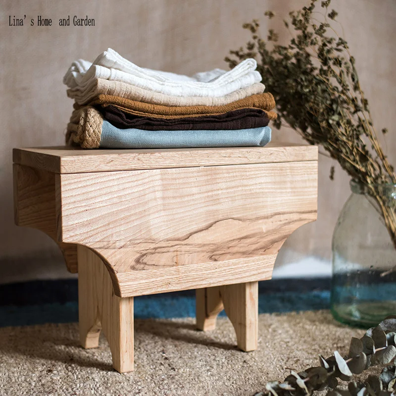 unique Fraxinus eco primitive handmade solid wood stool without painting (5)