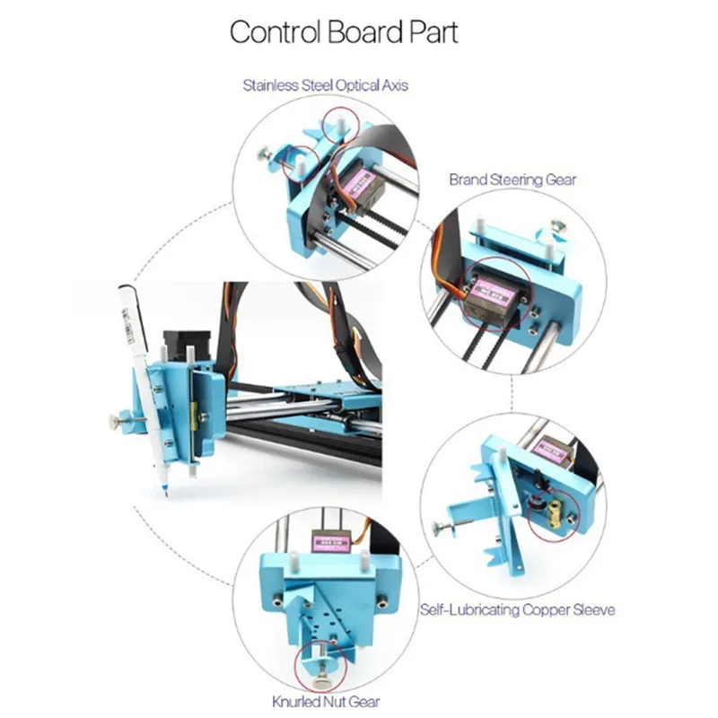 

All Metal Drawbot Pen Drawing Machine Lettering Robot Kit A3 DIY Smart Handwriting Machine Writing Robot Toys 2 axis drawing
