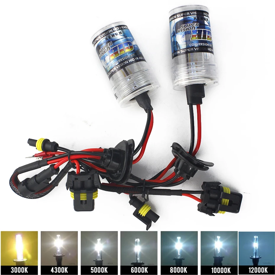 

55W 12V Xenon Light Bulb Car Headlight H1 H3 H7 H11 9005 9006 4300k 5000k 6000k 8000k HID Slim Ballast Xenon Headlamp Kit