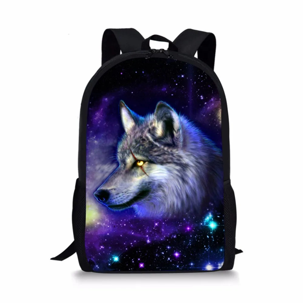 

3D Cool Wolf Lion Bear Animals print Backpack school bag orthopedic schoolbag for girls boys kids Minimalist mochila escolar