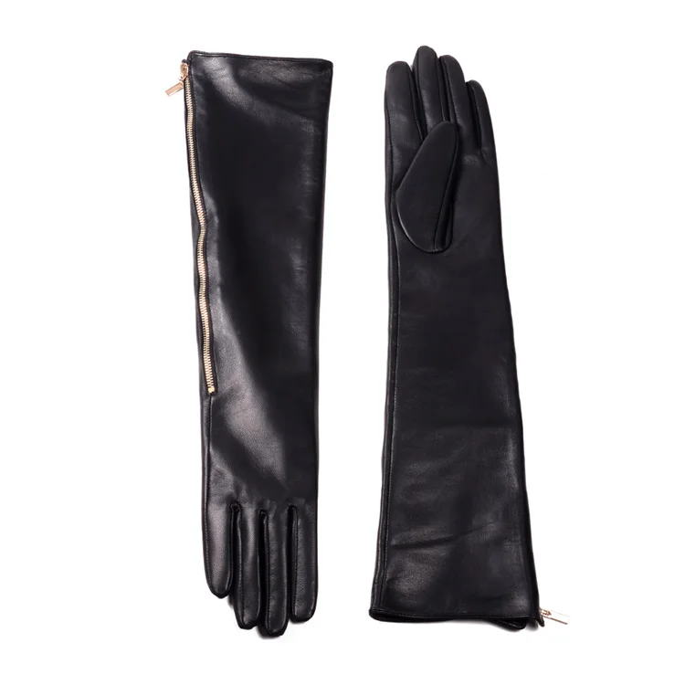 30 см-80 см, новые женские перчатки из натуральной кожи с боковой молнией, Вечерние перчатки, вечерние длинные перчатки