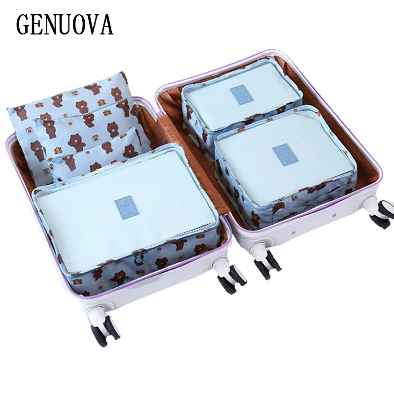 

New Quality 6PCS/Set Travel Suitcase Bag Luggage Organizer Clothing Underwear Finishing Packing Cube Storage for Travel Suitcase