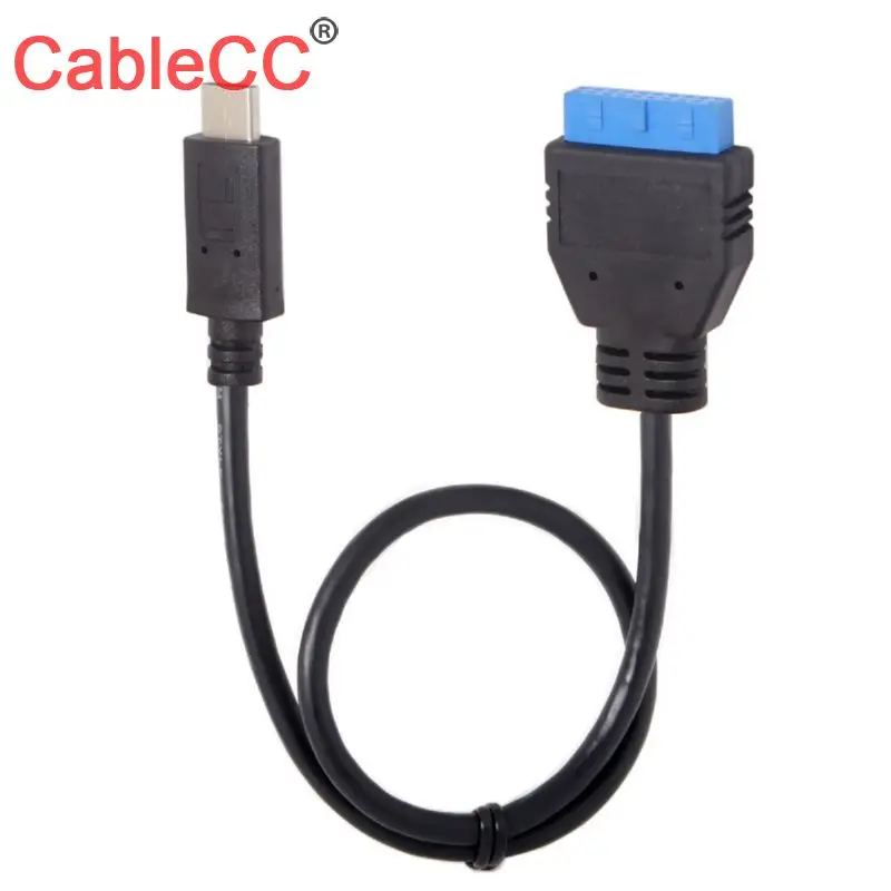 

CableCC Single Port USB 3.1 Type-C USB-C Male to USB 3.0 Motherboard 19Pin 20Pin Header Cable 50cm