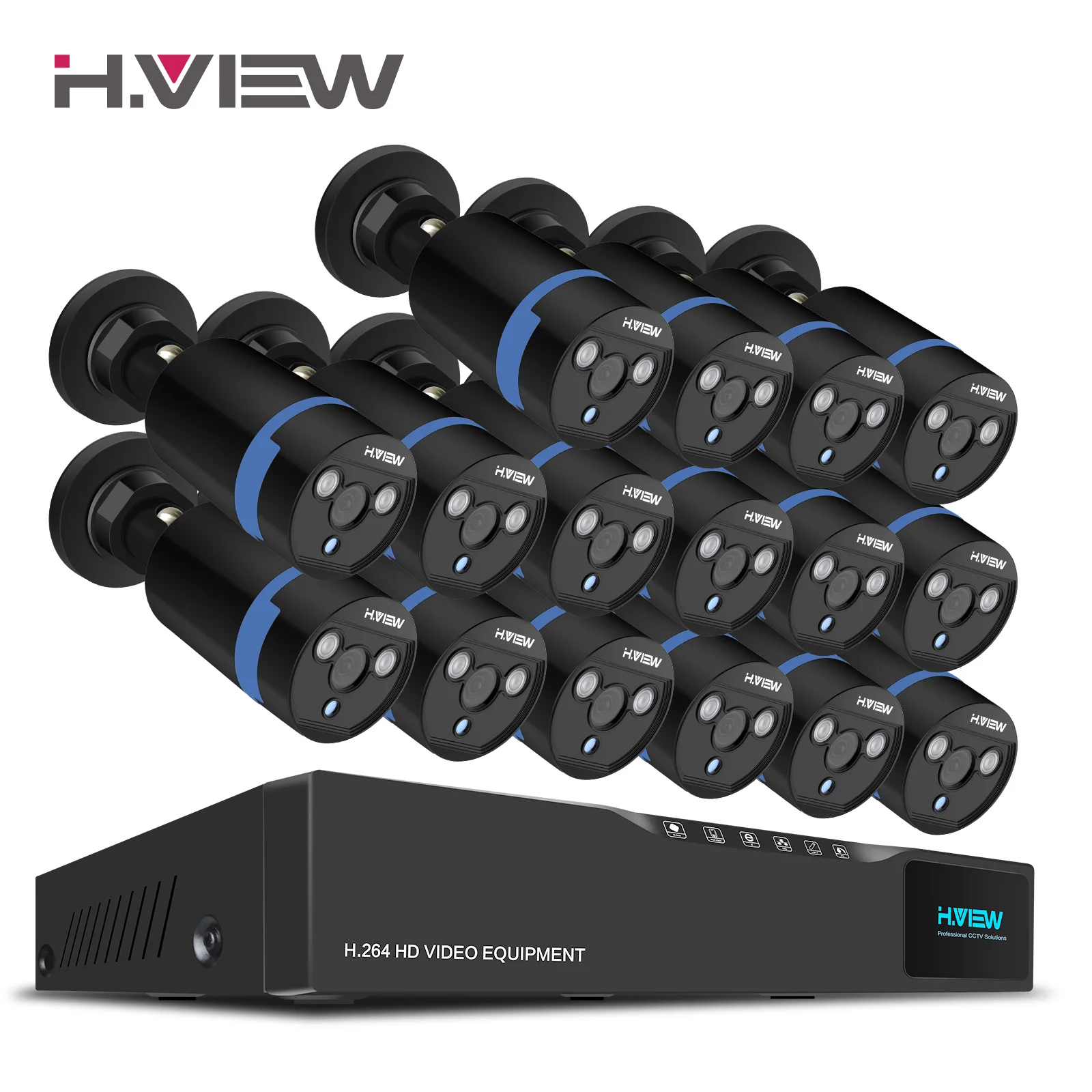 

H.View 16CH Surveillance System 1080P Outdoor Security Bullet Camera CCTV SYSTEM 16CH CCTV DVR Kit Video Surveillance