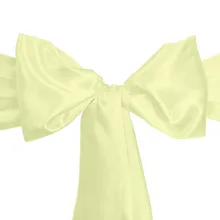 100 шт. сатиновая чайная зеленая элегантный стул с поясом и бабочкой на спине, настольный бегун для свадебной вечеринки, банкетного декора