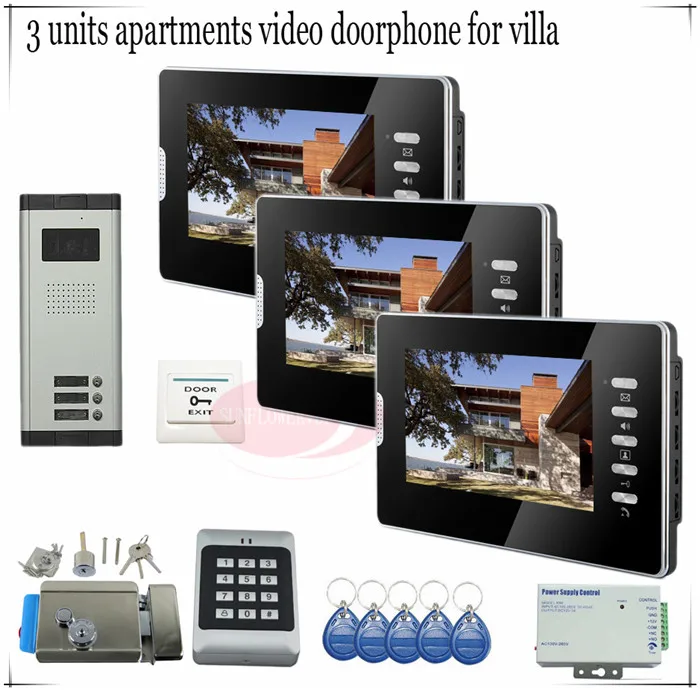 For 3 Apartments Access control Home Security 7