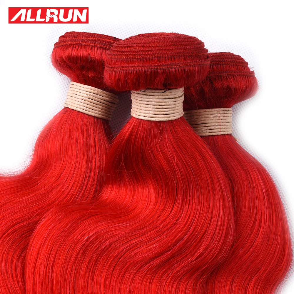 ALLRUN Human Hair Weave Bundles Colorful Peruvian Body Wave Bundles Dark Red Dyed Remy Hair Extensions 1/3/4 Bundles Deal ALLRUN Human Hair Weave Bundles Colorful Peruvian Body Wave Bundles Dark Red Dyed Remy Hair Extensions 1/3/4 Bundles Deal