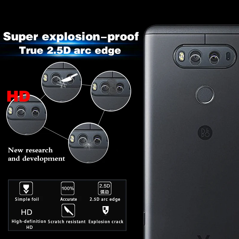 Ультра тонкая задняя Камера объектив из закаленного Стекло пленка для LG V20 F800K F800L