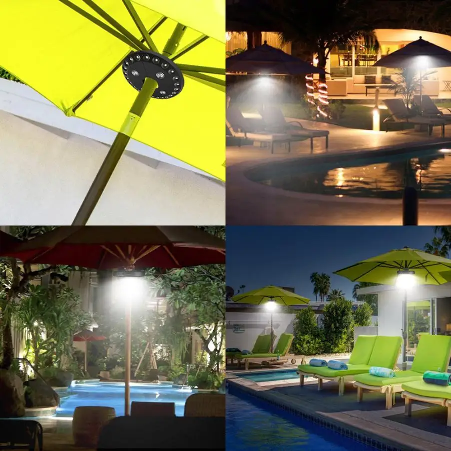 28 Leds Umbrella Light Patio Cordless Led Lights Outdoor 28 Leds Umbrella Light Patio Cordless Led Lights Outdoor Camping Pole Travel Night