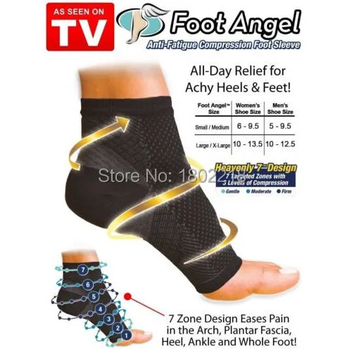 Foot Angel Anti Fatigue Compression Sleeves Relieve Achy Heels & Feet 1pc per packaging Free Shipping by DHL 30pcs/lot | Спорт и