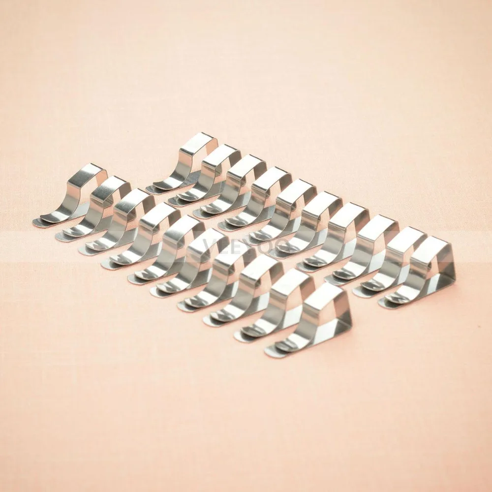 20 PCS Silver Stainless Steel Tablecloth Clips Holders Clamps Party