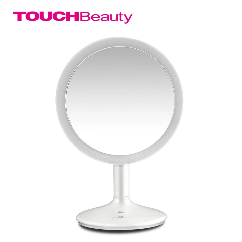 Espejo de la Vanidad Rotación 90° Pantalla Táctil Espejo Maquillaje con Luz LED Aumento 5X Espejo Cosmético Pequeño Espejo Cosmético para Hombre y Mujer,Carga con USB 