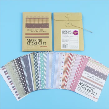 

27 Pcs Lovely Small Fabric Scrapbooking Pastel Masking Tape Craft Stickers Pack Decorative Labelling Art Adhesives Memo Pad