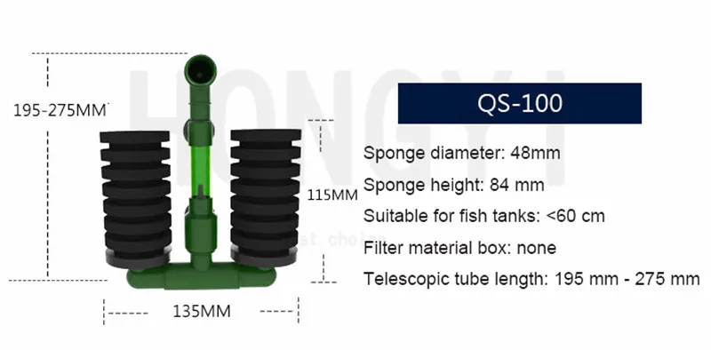 Пневматический биохимический фильтр всасывание для туалета Керамика аквариум фильтр QS-100 QS-200 QS-100A QS-200A