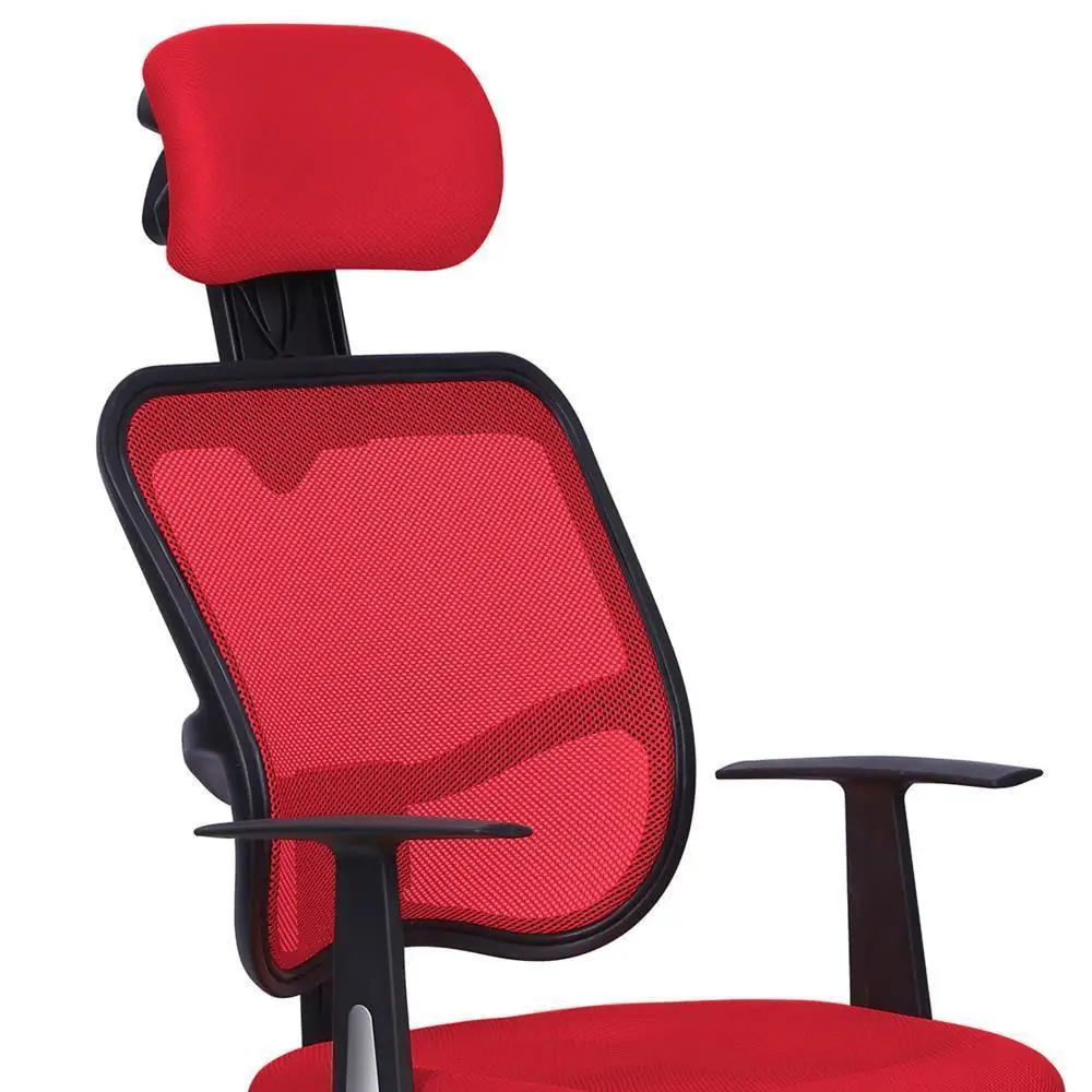 SZS Hot Red Ergonomic Executive Mesh Computer Office Desk