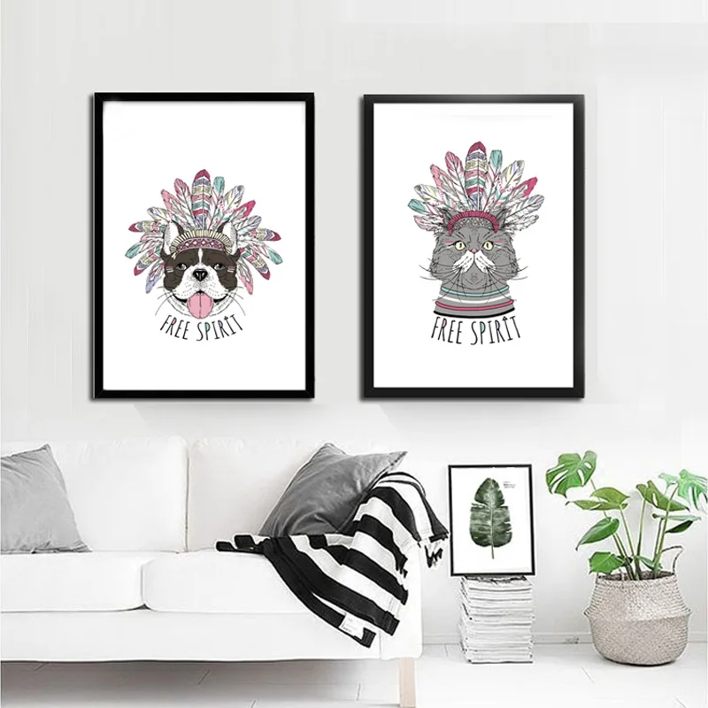 Indian-Animals-Head-Hippie-Deer-Horse-Zebra-A4-No-Framed-Canvas-Painting-Art-Print-Poster-Wall (5)