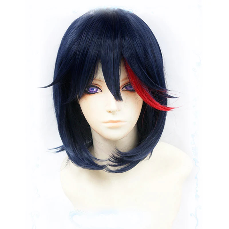 Парик для косплея из аниме KILL la Matoi Ryuko термостойкий короткий с красными синими