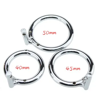 40 45 50mm for choose Stainless steel male chastity device parts penis lock cock ring