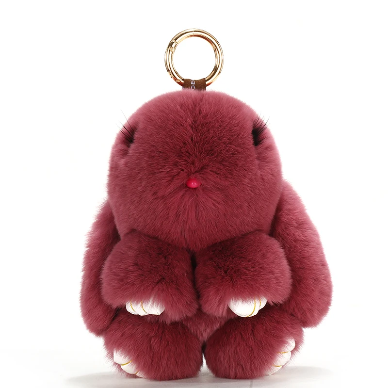 2017 New Women Keychains Handbag Keyrings Rabbit Furs Key Chain Pompom Charms Car Pendant Toy Doll