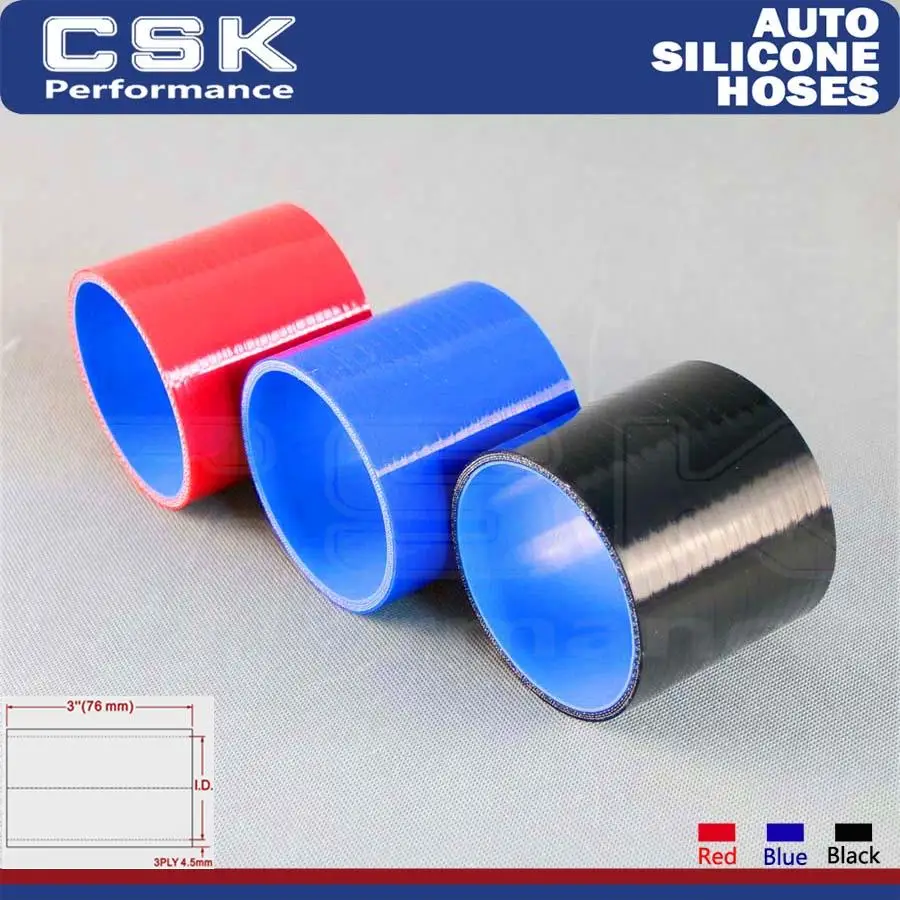 3.15" 80mm ID Racing Silicone hose Straight Coupler Pipe Connector L
