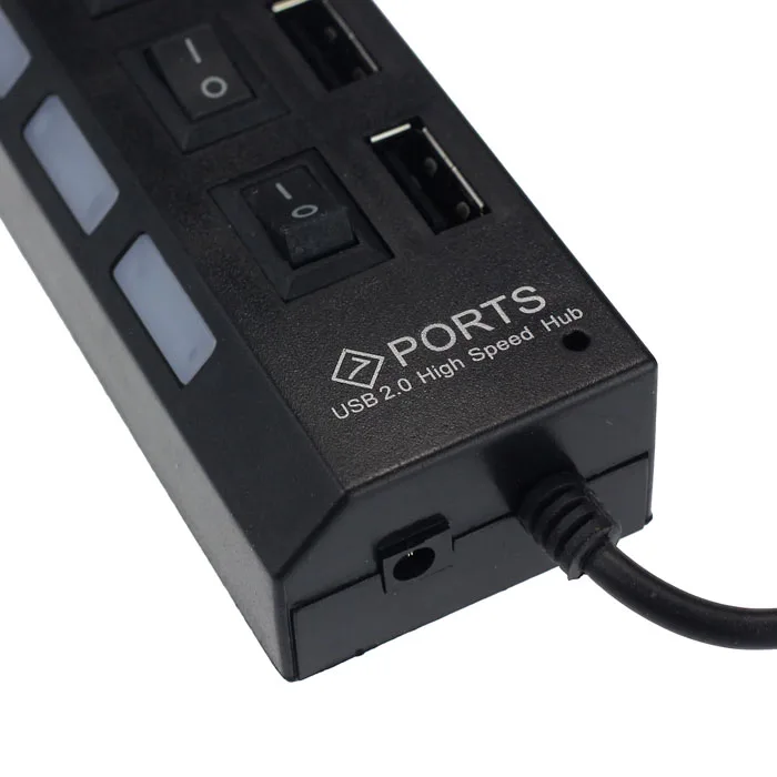 HIPERDEAL высокое Скорость 7 Порты светодиодный USB 2,0 Адаптер Hub Мощность включения/выключения нескольких конвертер адаптер для портативных ПК