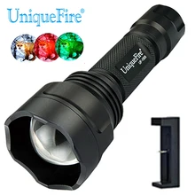 UniqueFire Zoomable Flash светильник 1505 XRE зеленый/красный светодиодный светильник 5 режимов 300LM 38 мм выпуклая линза для пеших прогулок