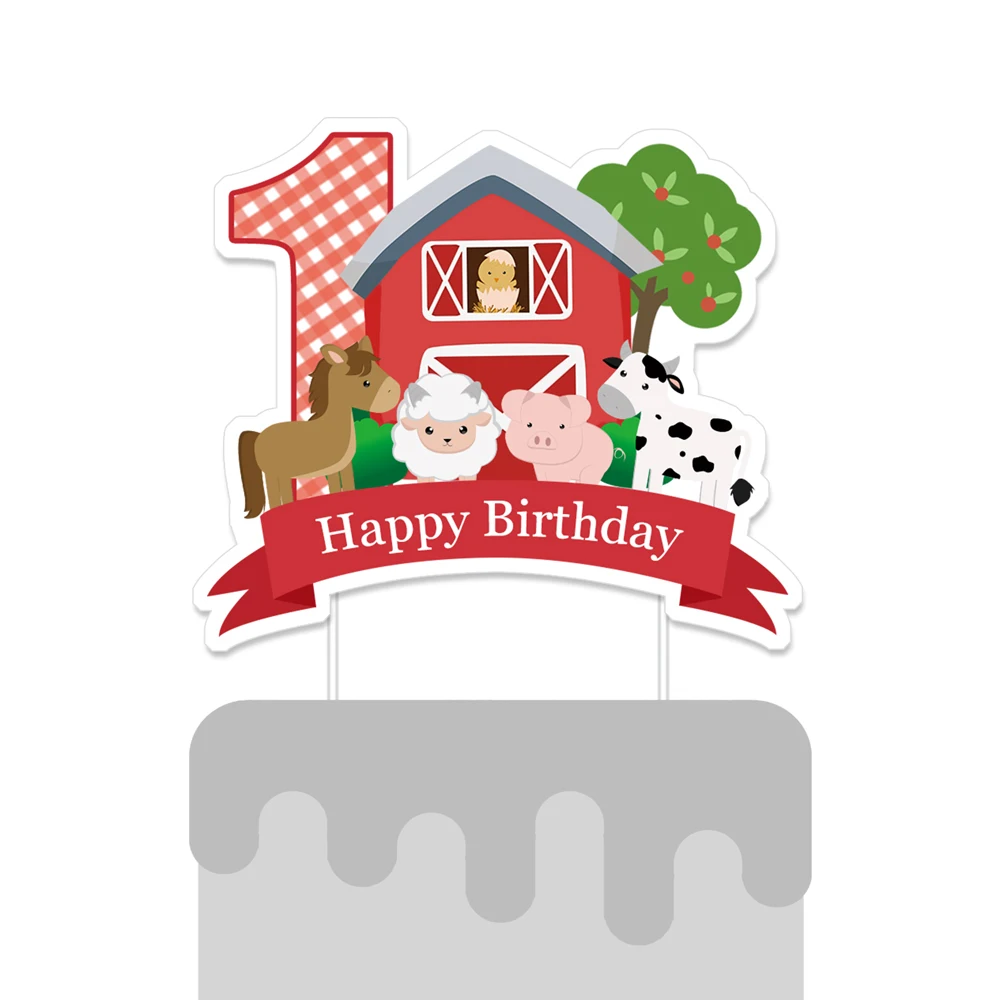 Farm Theme Party Cake Topper Farm Animals Centerpiece Birthday