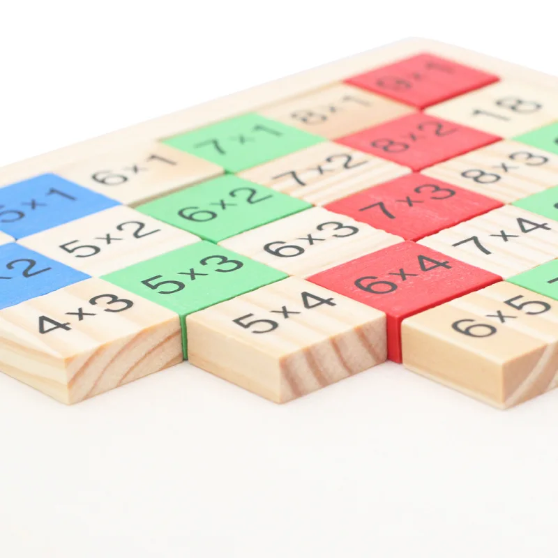 Математика домино игрушка двойная сторона Мультипликация Таблица шаблон печатная доска Детские Развивающие детские деревянные