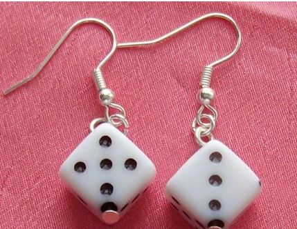 50Pair Fashion Vintage Silvers Gambling Dice Drop Earrings Charms Pendants Dangle For Women DIY Jewelry Gift P1658 | Украшения и