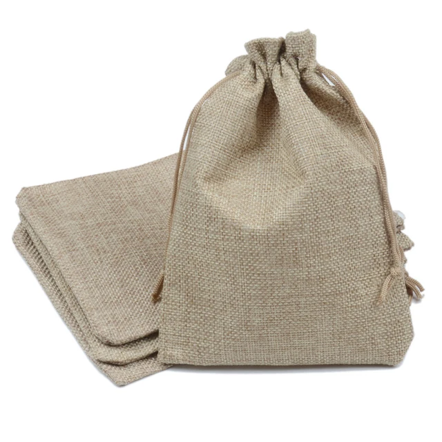 50pcs 13x18cm Natural Color Jute Bag Burlap Drawstring Bags Candy 50pcs 13x18cm Natural Color Jute Bag Burlap Drawstring Bags Candy Gift Beads Jewelry For Storage