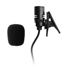 Dos unidirectionnel electret type 3.3FT 3.5mm Mono micro tressé fil Lavalier cravate pince-sur Microphone avec prise de pliage