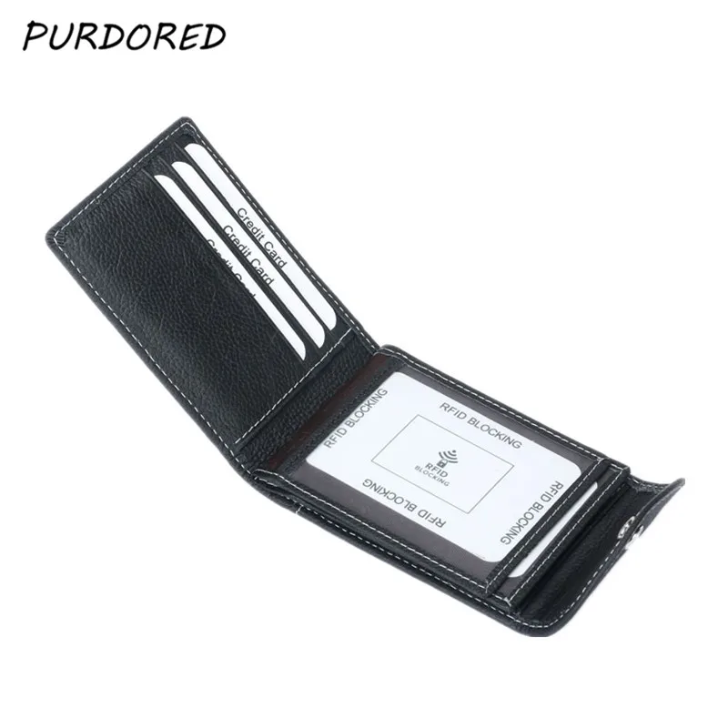 

PURDORED 1 pc Business hasp Card Holder RFID Blocking Wallet men ID Card Case tarjetero Men Case wallet Dropshipping