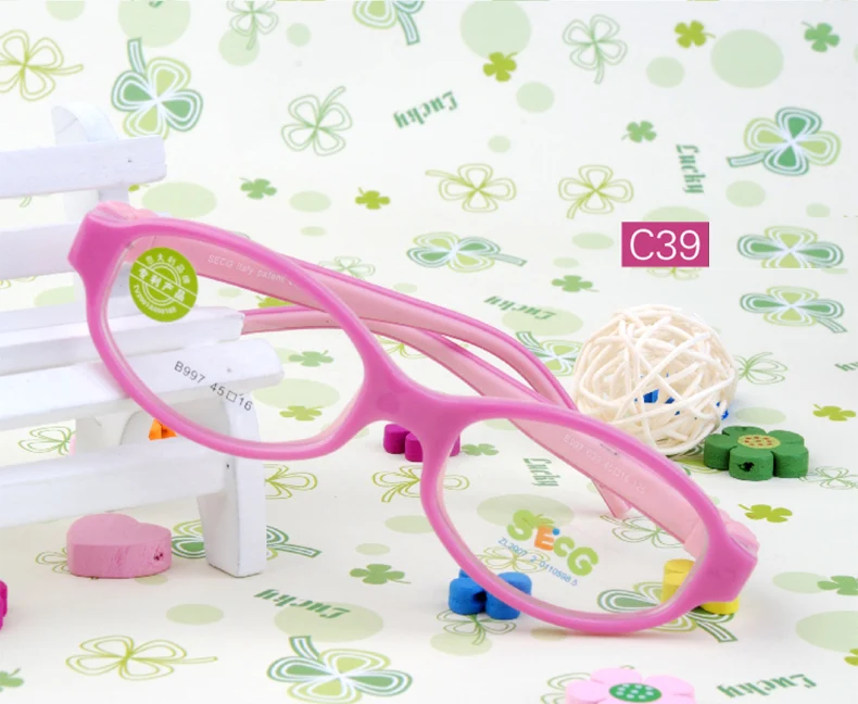SECG Студенческая Милая оптическая оправа безопасные удобные гибкие очки для детей унисекс детская оправа резиновая с ремешками Gafas