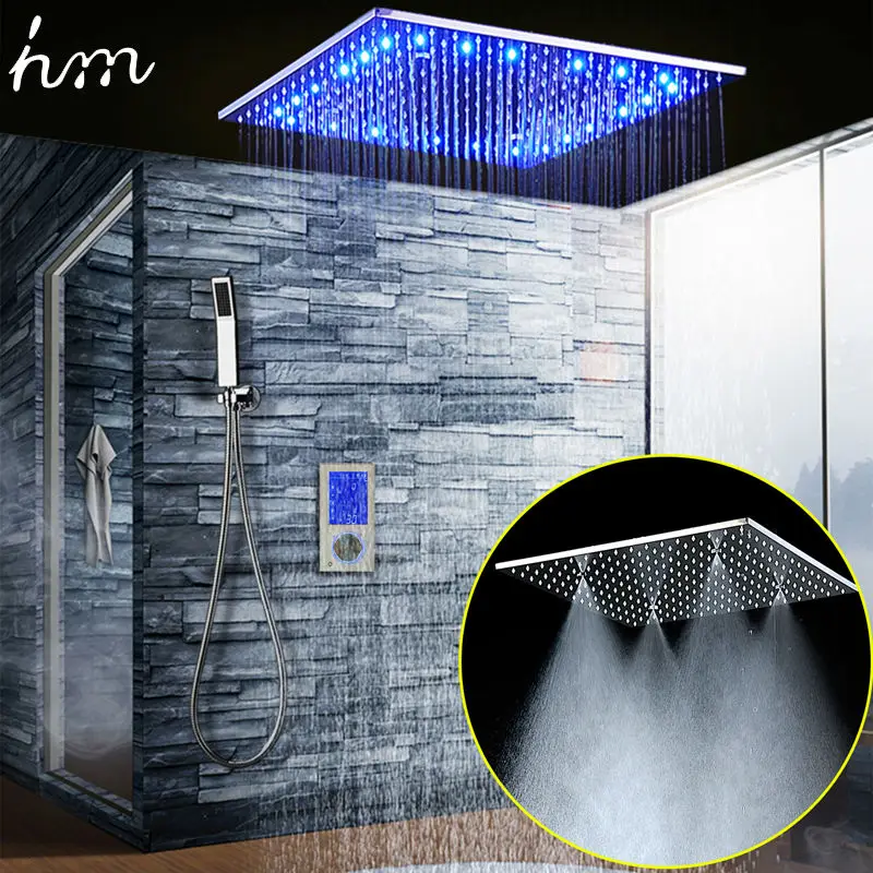 LED Интеллектуальный цифровой дисплей Набор для душа с дождем 20 &quotSPA Mist