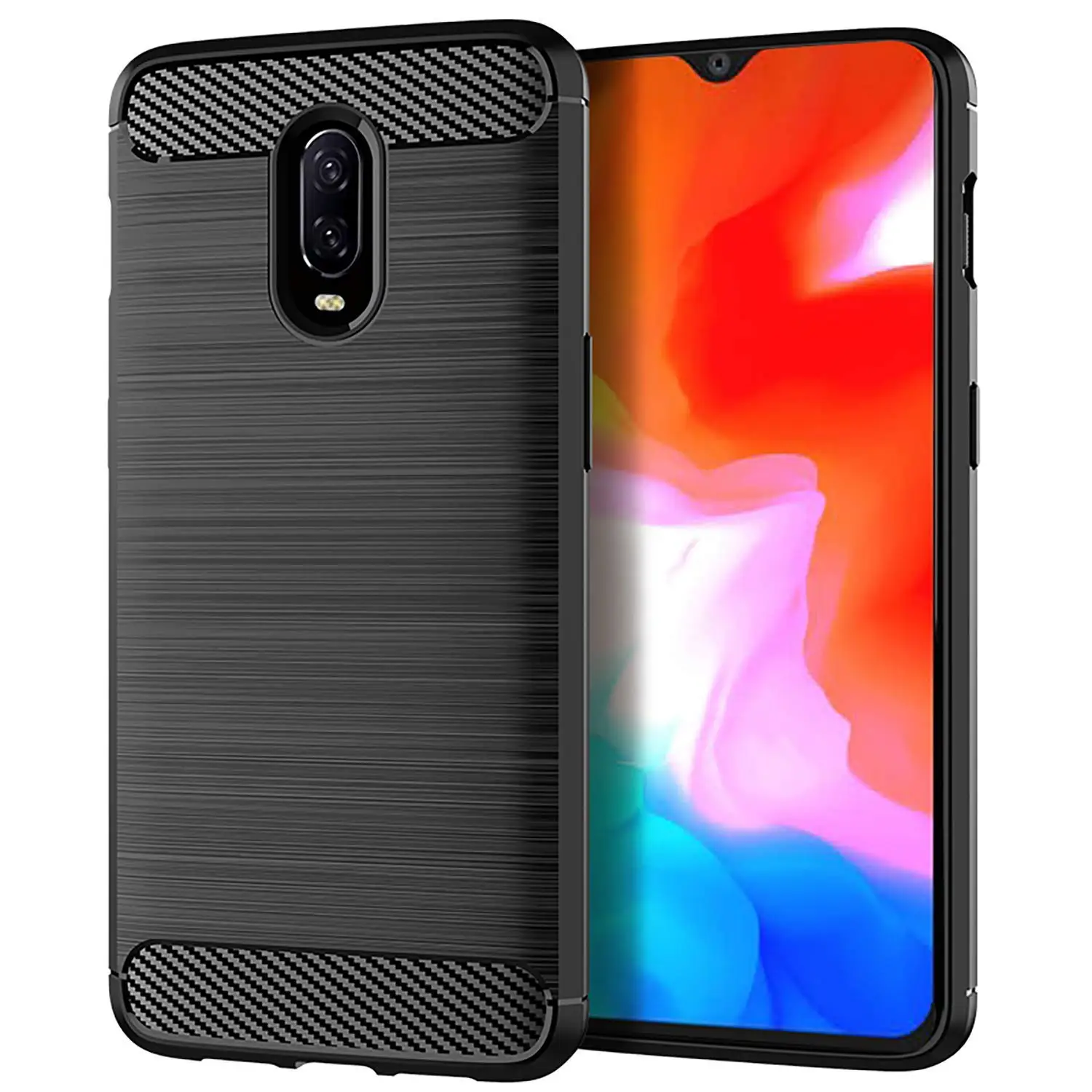 Силиконовый тонкий чехол с защитой от царапин для OnePlus 7 углеродное волокно текстура гибкий, ТПУ, защитный чехол для OnePlus 6 6 T 5 5 T One Plus