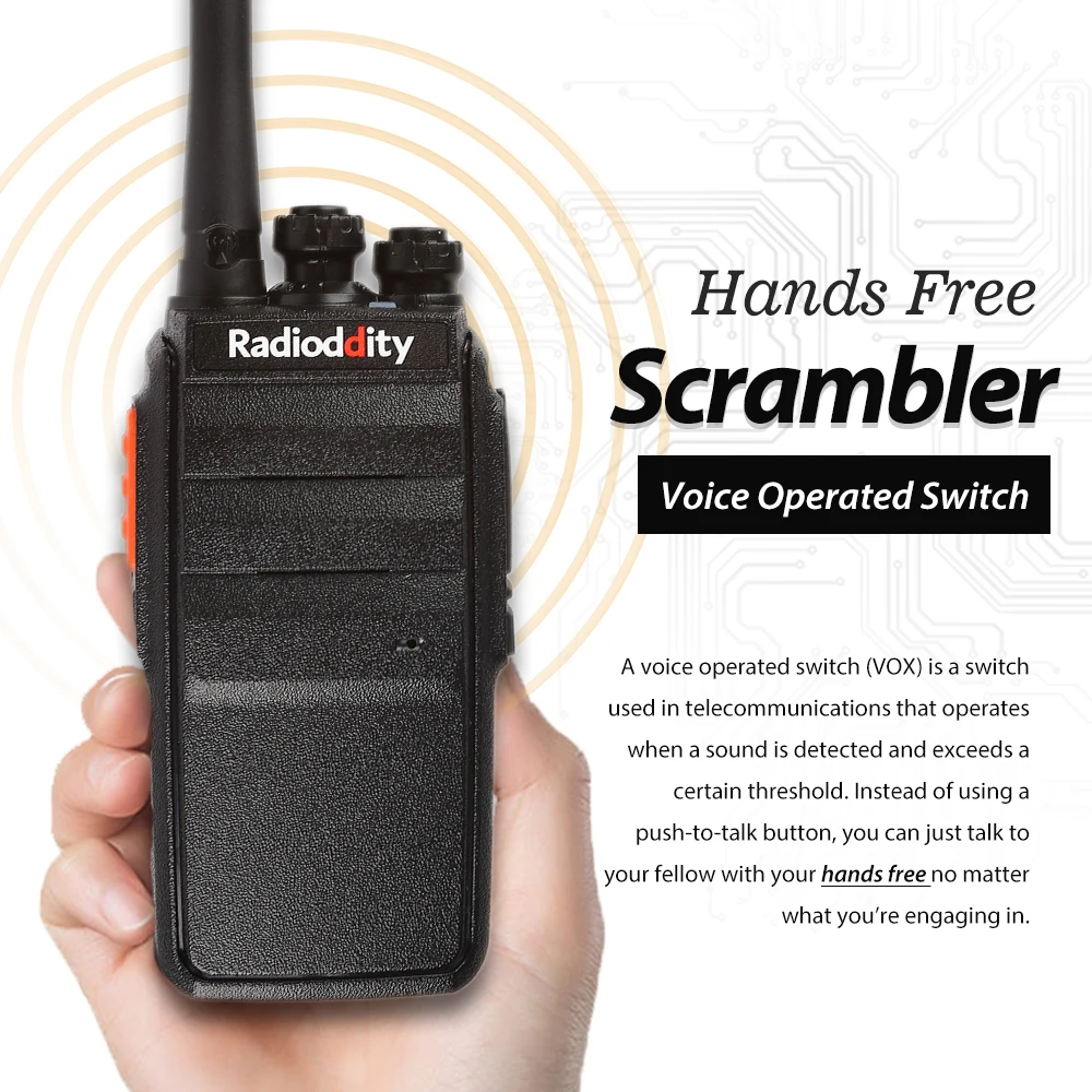 Radioddity R2 UHF 400 470MHz Walkie Talkie Scrambler 16Channel 1200mAh Ham Handheld Two Way Radio CTCSS/DCS Transceiver|walkie talkie scrambler|uhf
