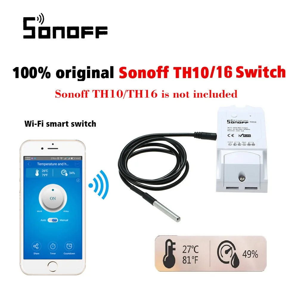 Sonoff RF Smart Wifi Switch Wireless Remote Control Light Switch Home Controller Temperature Sensor Work with Alexa and Google