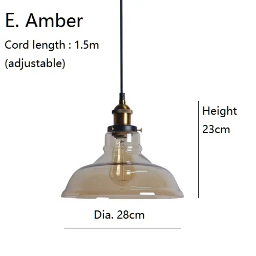 LukLoy стеклянные подвесные светильники кухонный светильник светодиодный светильник прикроватная подвесная потолочная лампа лампы для спальни гостиной светильники - Цвет корпуса: E. Amber