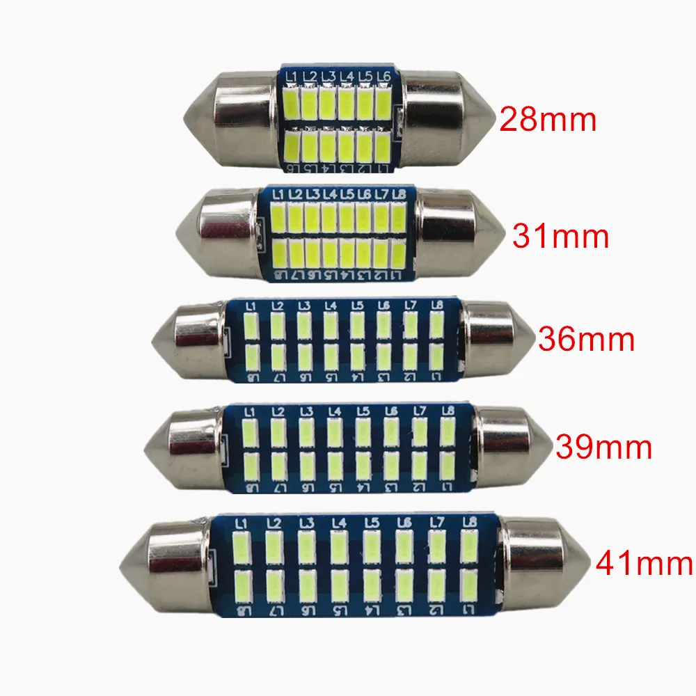 WLJH 4 шт. автомобильный интерьерный светильник 28 мм 31 мм 36 мм 39 мм 41 мм светодиодный светильник C10W C5W Festoon Vanity Mirror Dome лампа для чтения дверей