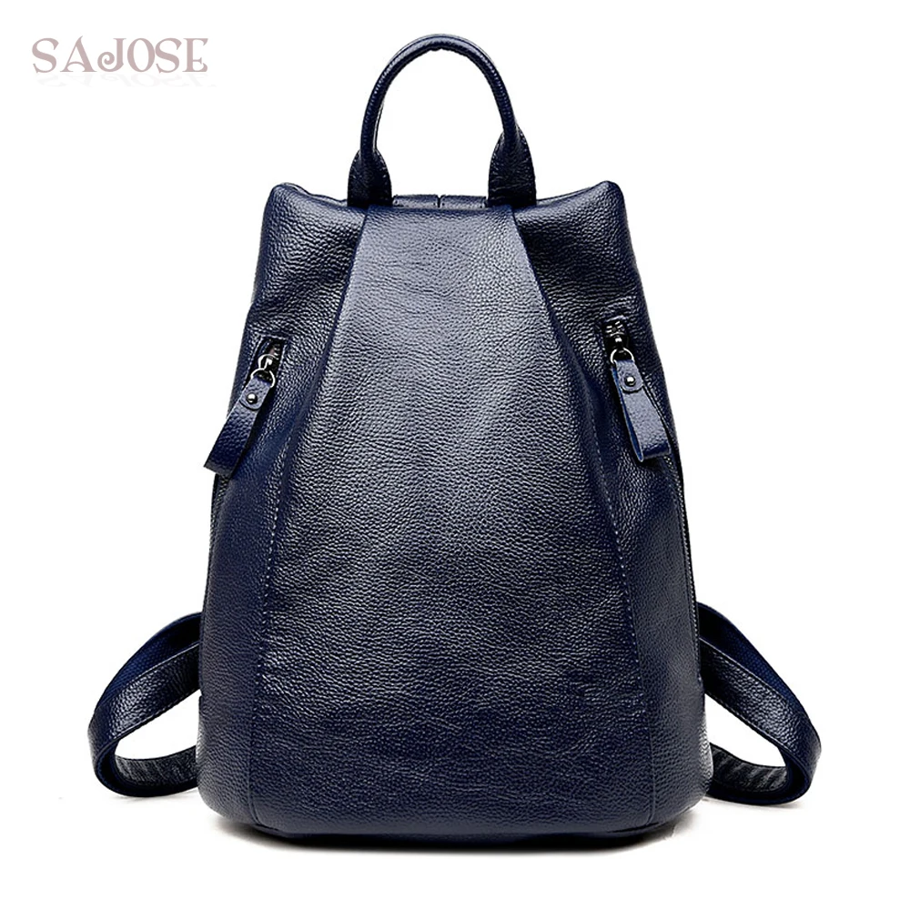 Leather Backpack Women High Quality Simple School Bag Backpacks