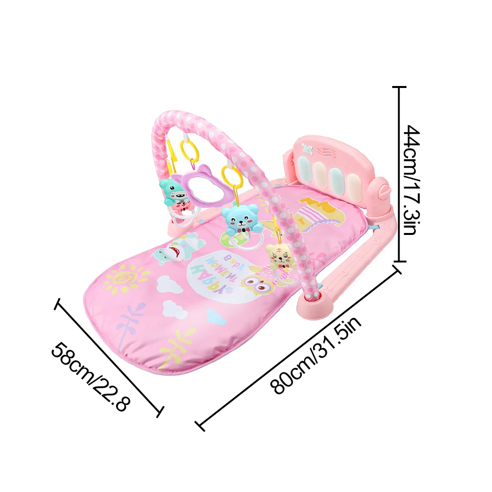 Quadro de Fitness Multifuncional Macio Bebê Jogar Goma Esteira Atividade Piano Pedal Música Cama Sino Gym Brinquedo Piso Crawl Cobertor Tapete 6 Brinquedos e hobbies